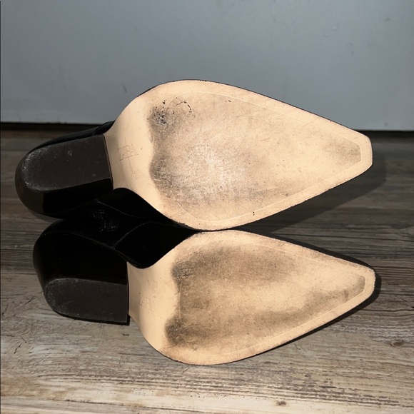 ZARA WOMAN Black Cowboy Leather Ankle Boots size 38 🐞 - Picture 13 of 16